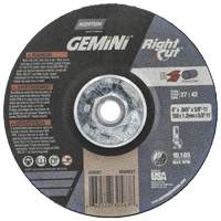 Gemini RightCut Right Angle Cut-Off Wheel, 6" x 0.045", 5/8"-11 Arbor, Type 27/42, Aluminum Oxide, 10185 RPM Equipment World