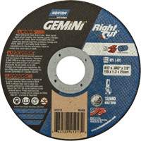 Gemini RightCut Right Angle Cut-Off Wheel, 4-1/2" x 0.045", 7/8" Arbor, Type 01/41, Aluminum Oxide, 13580 RPM Equipment World