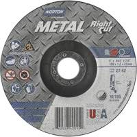 Metal RightCut Right Angle Cut-Off Wheel, 6" x 0.045", 7/8" Arbor, Type 27/42, Aluminum Oxide, 10190 RPM Equipment World