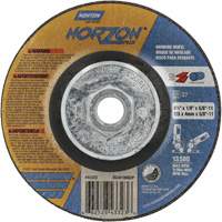 NorZon Plus SGZ CA Grinding & Cutting Wheel, 4-1/2" x 1/8", 5/8"-11 Arbor, Type 27, Ceramic Alumina Equipment World
