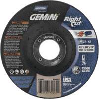 Gemini RightCut Right Angle Cut-Off Wheel, 4-1/2" x 0.045", 7/8" Arbor, Type 27/42, Aluminum Oxide, 13580 RPM Equipment World