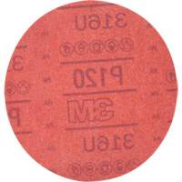 Hookit Red Abrasive Disc 316U, 01224, 6" Dia., P120 Grit, Aluminum Oxide, A Equipment World
