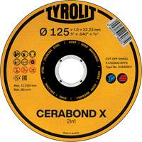 Cerabond X Cut-Off Wheel, 5" x 0.04", 7/8" Arbor, Ceramic Equipment World