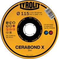 CA60Q-BFPX CERABOND X Cut-Off Wheel, 4-1/2" x 0.039", 7/8" Arbor, Type 1 Equipment World