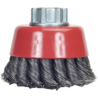 Knotted Wire Cup Brush, 4" Dia. x 5/8"-11 Arbor Equipment World