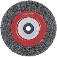 Crimped Bench Wheel, 6" Dia., 0.014" Fill, 1/2"-2 Arbor Equipment World