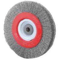 Crimped Bench Wheel, 8" Dia., 0.014" Fill, 1/2"-2 Arbor Equipment World