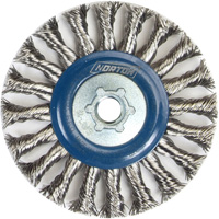 Full Cable Twist Wire Wheel, 4" Dia., 0.02" Fill, 5/8"-11 Arbor, Stainless Steel Equipment World