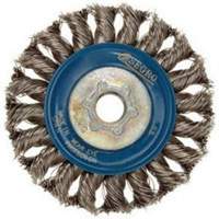 Full Cable Twist Wire Wheel, 5" Dia., 0.02" Fill, 5/8"-11 Arbor, Stainless Steel Equipment World