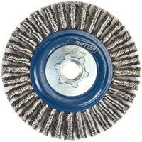 Stringer Bead Knot Wire Brush For Angle Grinders, 4" Dia., 0.02" Fill, 5/8"-11 Arbor, Stainless Steel Equipment World