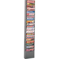 Literature Storage Racks, Stationary, 20 Slots, Steel, 13-1/8" W x 4-1/8" D x 58-1/2" H Equipment World