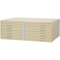 Steel Plan Files, 10 Drawers, 46-3/8" W x 35-3/8" D x 16-1/2" H Equipment World