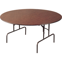 Folding Table, Round, 60" L x 60" W, Laminate, Brown OA304 | Equipment World
