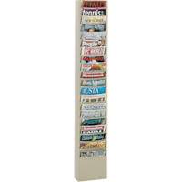 Literature Rack, Wall Mount, 20 Slots, Steel, 9-3/4" W x 4-1/8" D x 58" H Equipment World