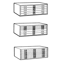 Steel Plan Files, 5 Drawers, 40-3/8" W x 29-3/8" D x 16-1/2" H Equipment World