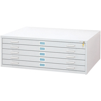 Steel Plan Files-5 Drawer, 5 Drawers, 53-3/8" W x 41-3/8" D x 16-1/2" H Equipment World