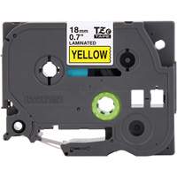 Tape Cartridge for P-touch&reg; Labeling System, 18 mm x 8 m, Black on Yellow Equipment World