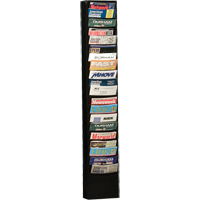 Literature Storage Racks, Stationary, 20 Slots, Steel, 9-3/4" W x 4-1/8" D x 58" H Equipment World