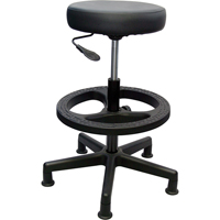 900 Series Task Stool, Stationary, Adjustable, 20" - 28", Vinyl Seat, Black Equipment World