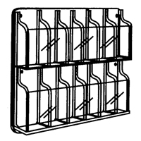 Literature Displays, Wall Mount, 9 Slots, Plastic, 30" W x 2" D x 36-7/8" H Equipment World