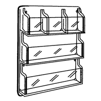 Literature Displays, Wall Mount, 9 Slots, Plastic, 30" W x 2" D x 36-7/8" H Equipment World