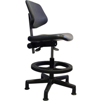 Ergonomic Seating, Polyurethane, Black, 250 lbs. Capacity Equipment World
