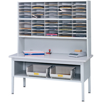 E-z Sort<sup>®</sup> Mailroom Furniture-sorting Tables With Shelf-base Table With Shelf, 60" W x 28" D x 36" H, Laminate OD938 | Equipment World