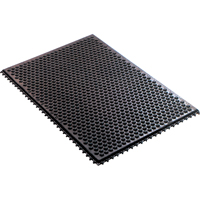 Conductive Anti-Fatigue Rubber Mat Interlocking Room System, Rubber, 2' W x 3' L, 1/2" Thick, Black Equipment World