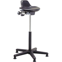 Shoptech Ergonomic Industrial Stools, Sit/Stand, Adjustable, 21" - 31", Polyurethane Seat, Black Equipment World