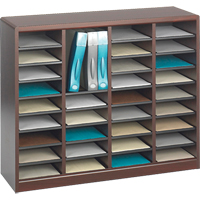 E-Z Stor<sup>®</sup> Literature Organizer, Stationary, 36 Slots, Wood, 40" W x 3/4" D x 32-1/2" H OE145 | Equipment World