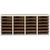 Adjustable Compartment Literature Organizer, Stationary, 24 Slots, Wood, 39-1/4" W x 11-3/4" D x 16-1/4" H Equipment World