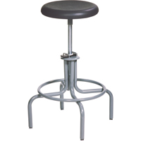 600 Series Stool, Stationary, Adjustable, 22" - 28", Polyurethane Seat, Black Equipment World