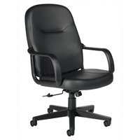 Fauteuil de bureau, Cuir, Noir Equipment World