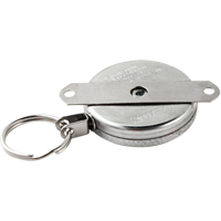 Self Retracting Key Chains, Chrome, 48" Cable, Mounting Bracket Attachment ON544 | Equipment World