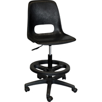 800 Series Classroom Stool with Back, Mobile, Adjustable, 21" - 28", Polypropylene Seat, Grey Equipment World