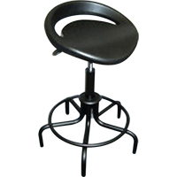 6000 Series Oversized Stool, Stationary, Adjustable, 25" - 30", Polyurethane Seat, Black Equipment World
