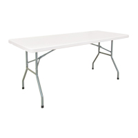 Folding Table, Rectangular, 72" L x 30" W, Polyethylene, White Equipment World