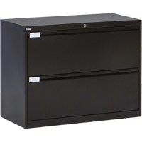 Lateral Filing Cabinet, Steel, 2 Drawers, 36" W x 18" D x 27-7/8" H, Black OP213 | Equipment World
