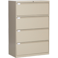 Lateral Filing Cabinet, Steel, 4 Drawers, 36" W x 18" D x 53-3/8" H, Beige OP220 | Equipment World
