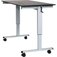Adjustable Stand-Up Desk, Stand-Alone Desk, 48-1/2" H x 59" W x 29-1/2" D, Black OP531 | Equipment World
