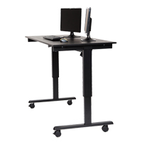 Adjustable Stand-Up Desk, Stand-Alone Desk, 45-1/4" H x 29-1/2" D, Black OP576 | Equipment World