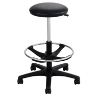 Extended-Height Stool, Drafting, Adjustable, 22" - 32", Vinyl Seat, Black Equipment World