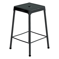 Counter Stool, Stationary, Fixed, 25", Steel Seat, Black Equipment World