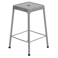 Counter Stool, Stationary, Fixed, 25", Steel Seat, Grey Equipment World