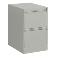 Vertical Filing Cabinet, Steel, 2 Drawers, 18-1/7" W x 25" D x 29" H, Grey Equipment World