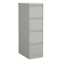 Vertical Filing Cabinet, Steel, 4 Drawers, 15-1/7" W x 25" D x 52" H, Grey Equipment World