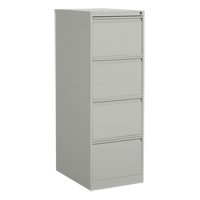 Vertical Filing Cabinet, Steel, 4 Drawers, 18-1/7" W x 25" D x 52" H, Grey Equipment World