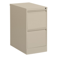 Vertical Filing Cabinet, Steel, 2 Drawers, 15-1/7" W x 25" D x 29" H, Beige Equipment World