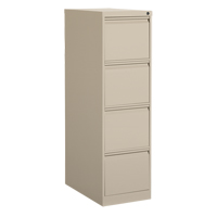 Vertical Filing Cabinet, Steel, 4 Drawers, 15-1/7" W x 25" D x 52" H, Beige Equipment World