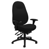 Medium Back Comfort Chair, Polyester, Black, 300 lbs. Capacity Equipment World